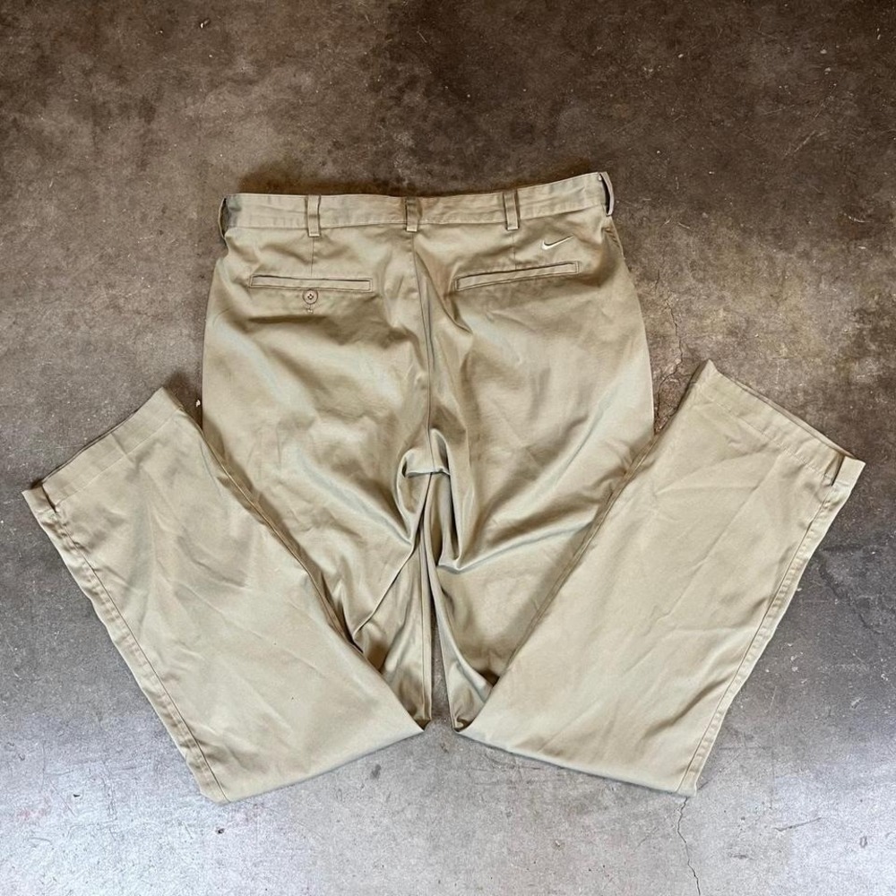 Nike Golf Mens Dri-FIT Flat Front Chino Pants Tan Khaki 34x34 Straight Leg